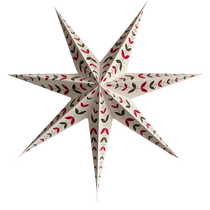 Decorative star-shaped lantern with floral pattern on a white background