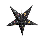 5 pointed Black Moon and Star lampshade Star Lantern handmade paper lantern in star shape by Paper Starlights