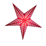 Tiffany: Red handmade geometric paper star lantern