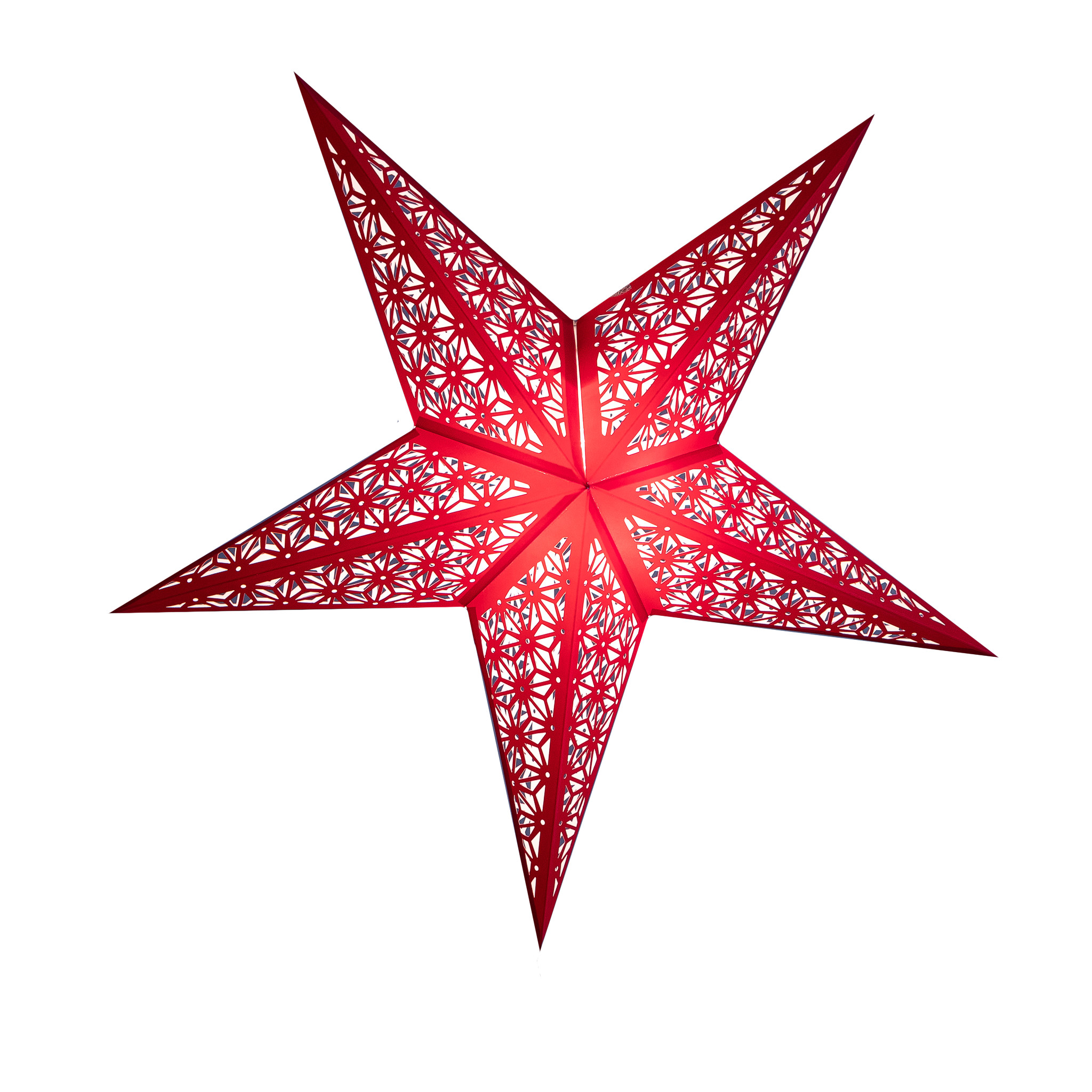 Tiffany: Red handmade geometric paper star lantern