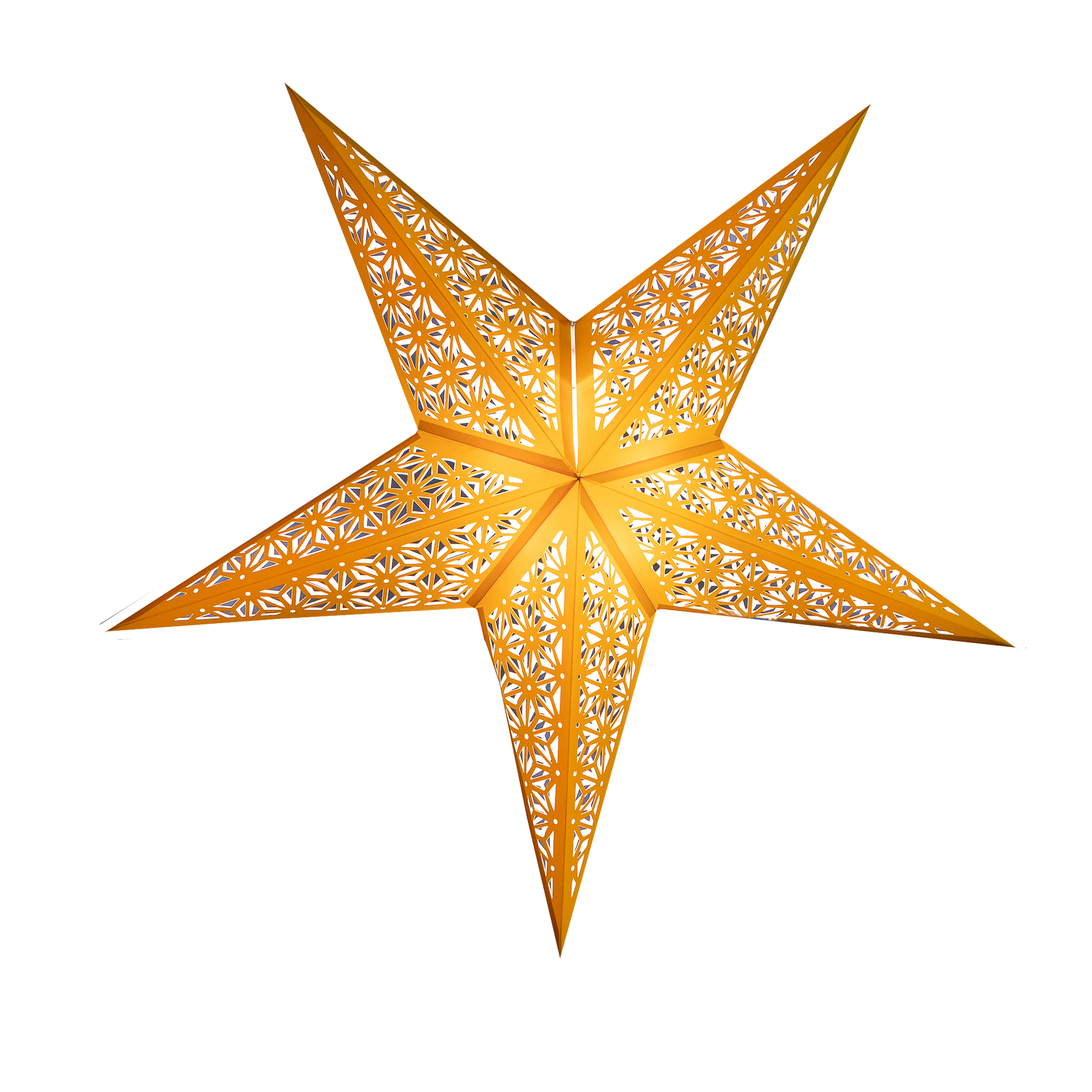 Tiffany: Yellow handmade geometric paper star lantern