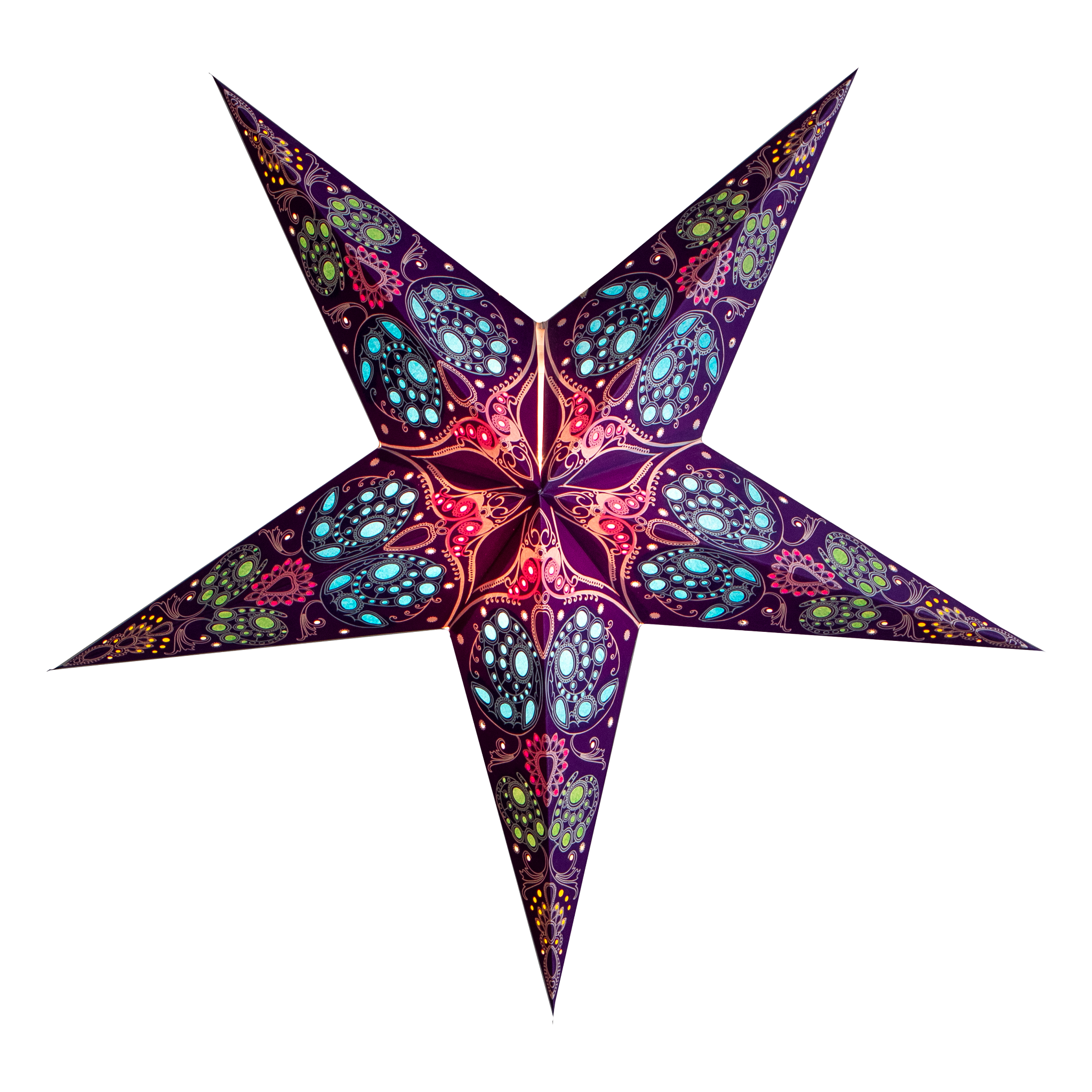 pattern blue paper star lantern