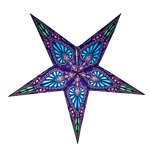 purple and blue pattern paper star lantern
