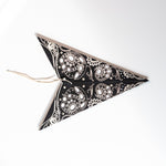 folded black and white lace pattern paper star lantern