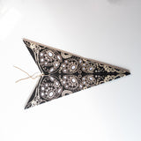 folded black and white lace pattern paper star lantern
