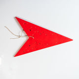 folded red paper star lantern