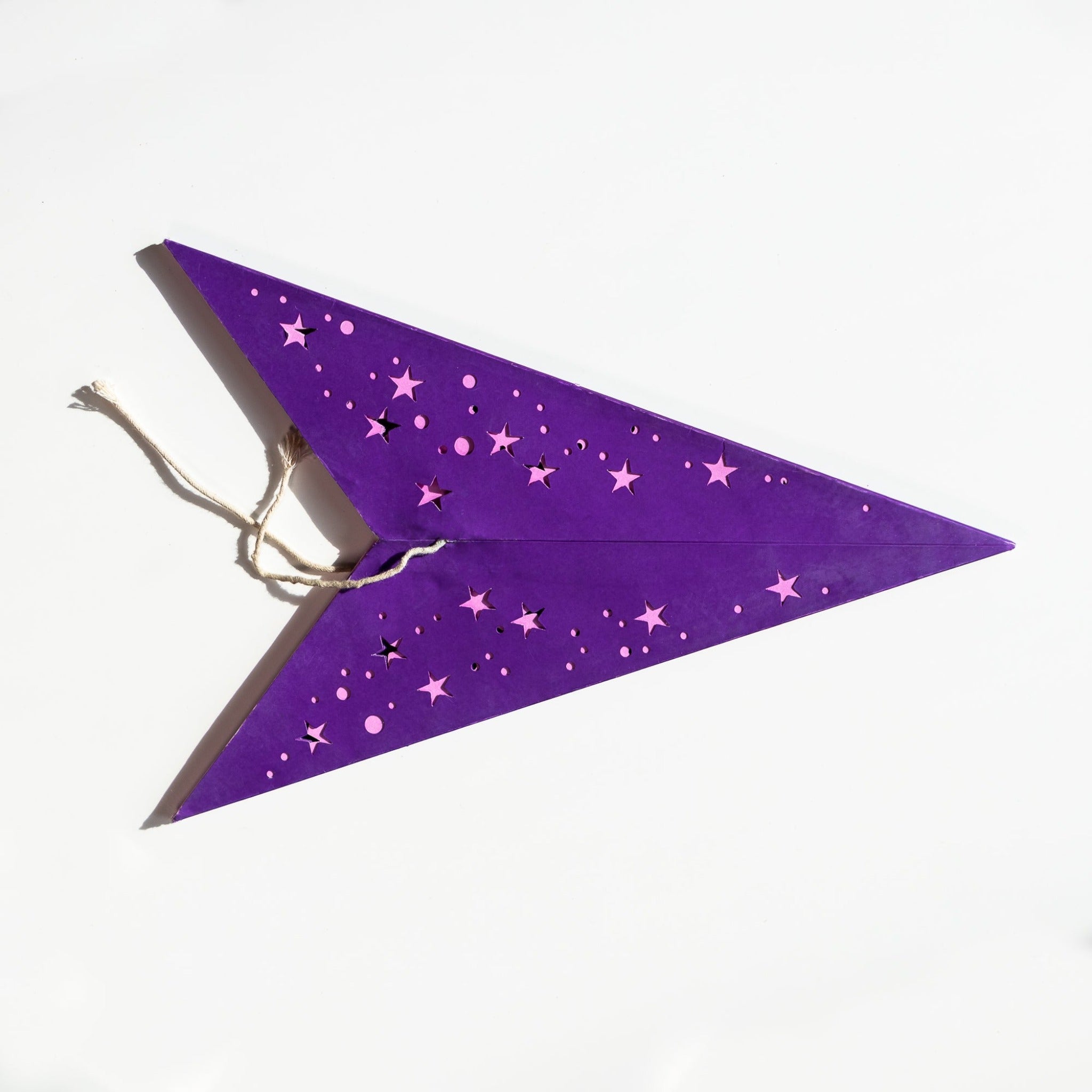 folded purple star lantern