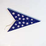 folded deep blue paper star lantern