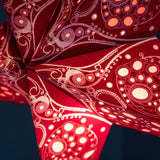 pattern red paper star lantern