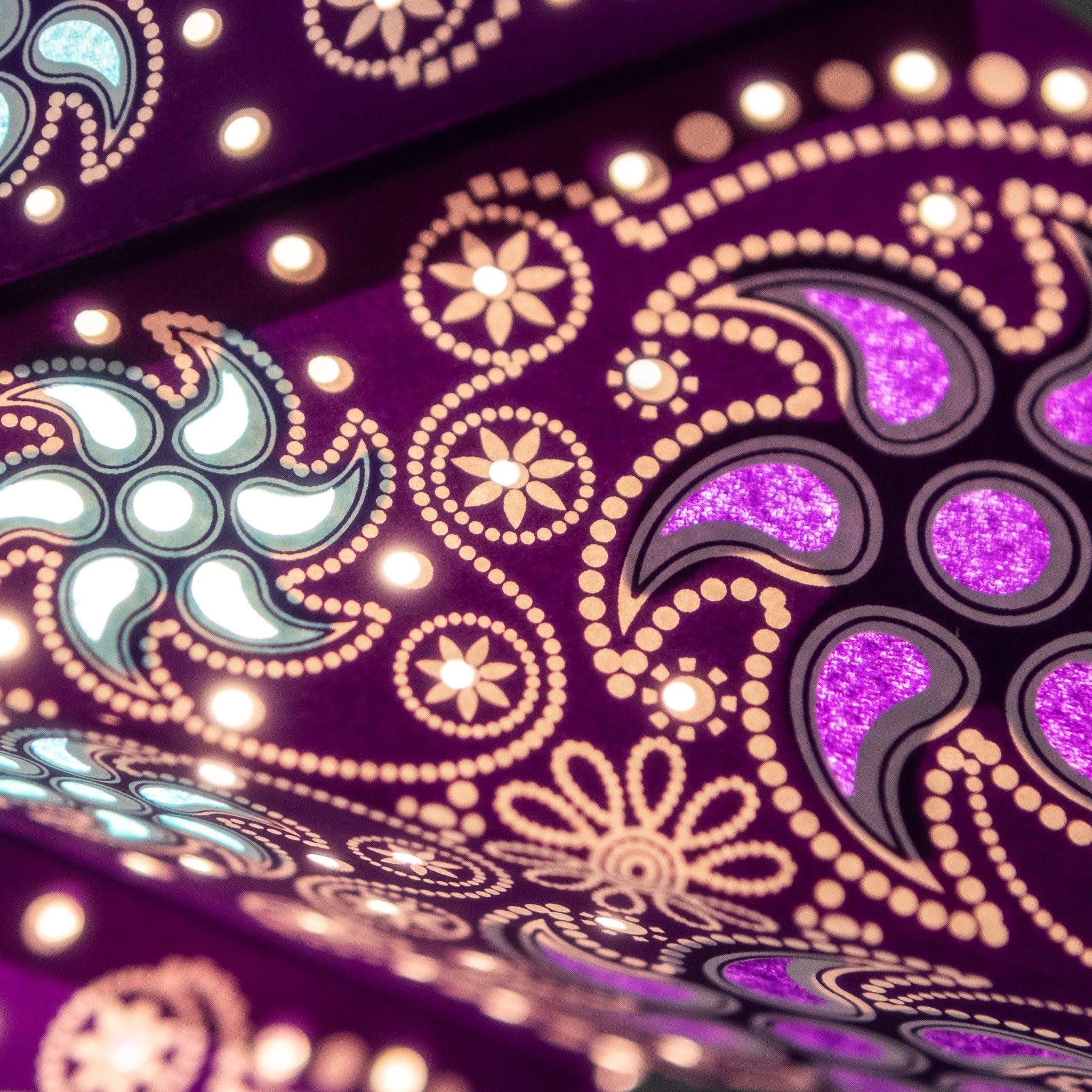 purple firework pattern paper star lantern - purple christmas lights