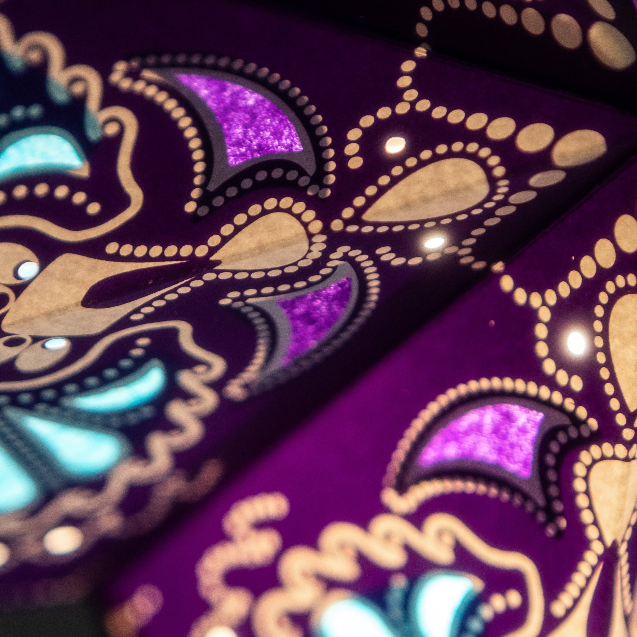 purple and blue pattern paper star lantern