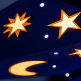 night sky blue and yellow paper star lantern