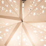 close up of white christmas star lantern