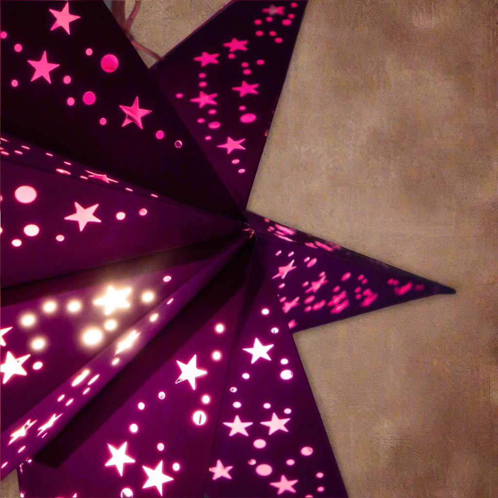 close up of purple star lantern
