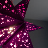 close up of purple star lantern