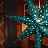 teal paper star lantern