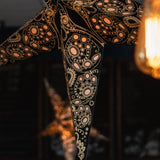 black and white lace pattern paper star lantern