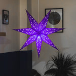 purple star lantern illuminated