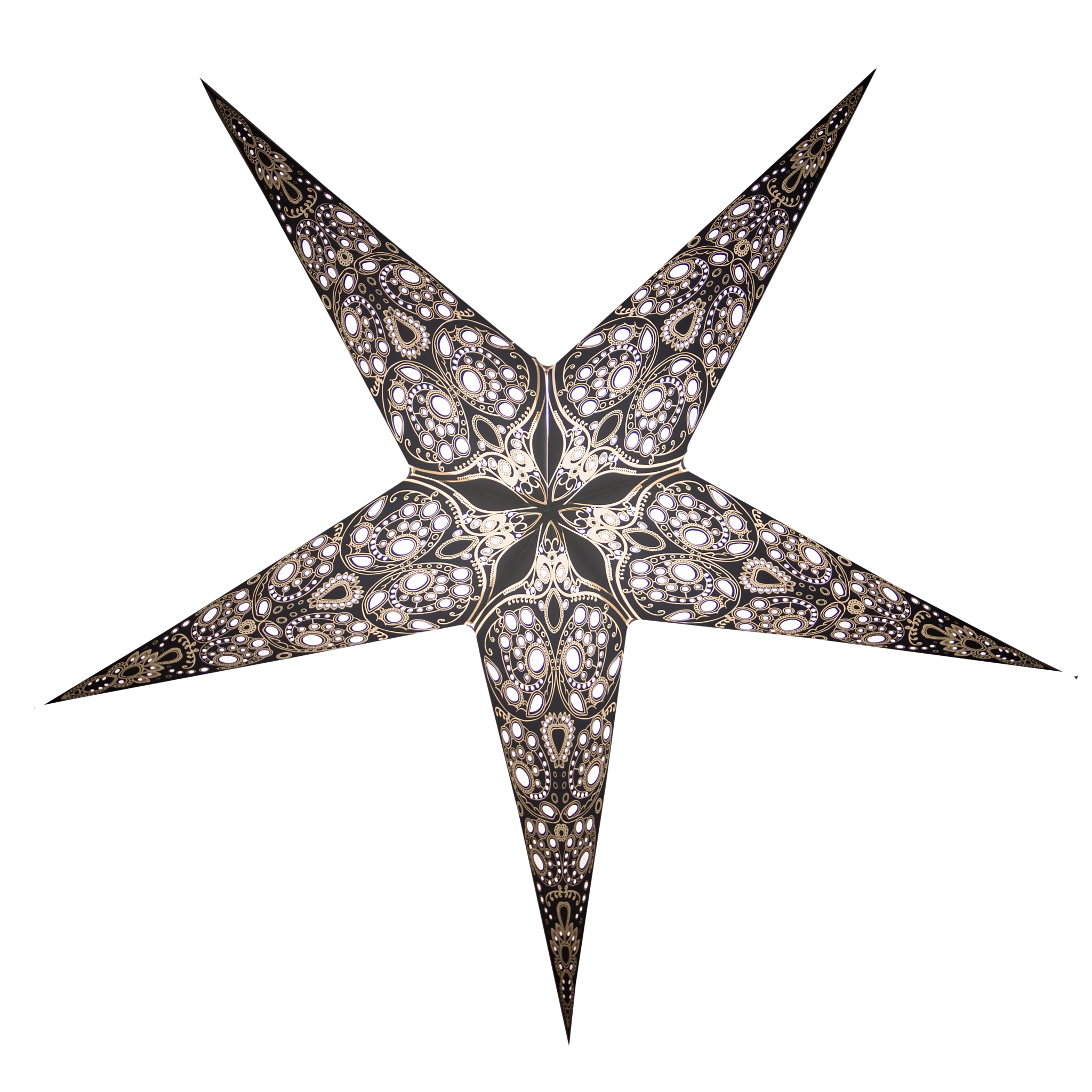 large black and white lace paper star