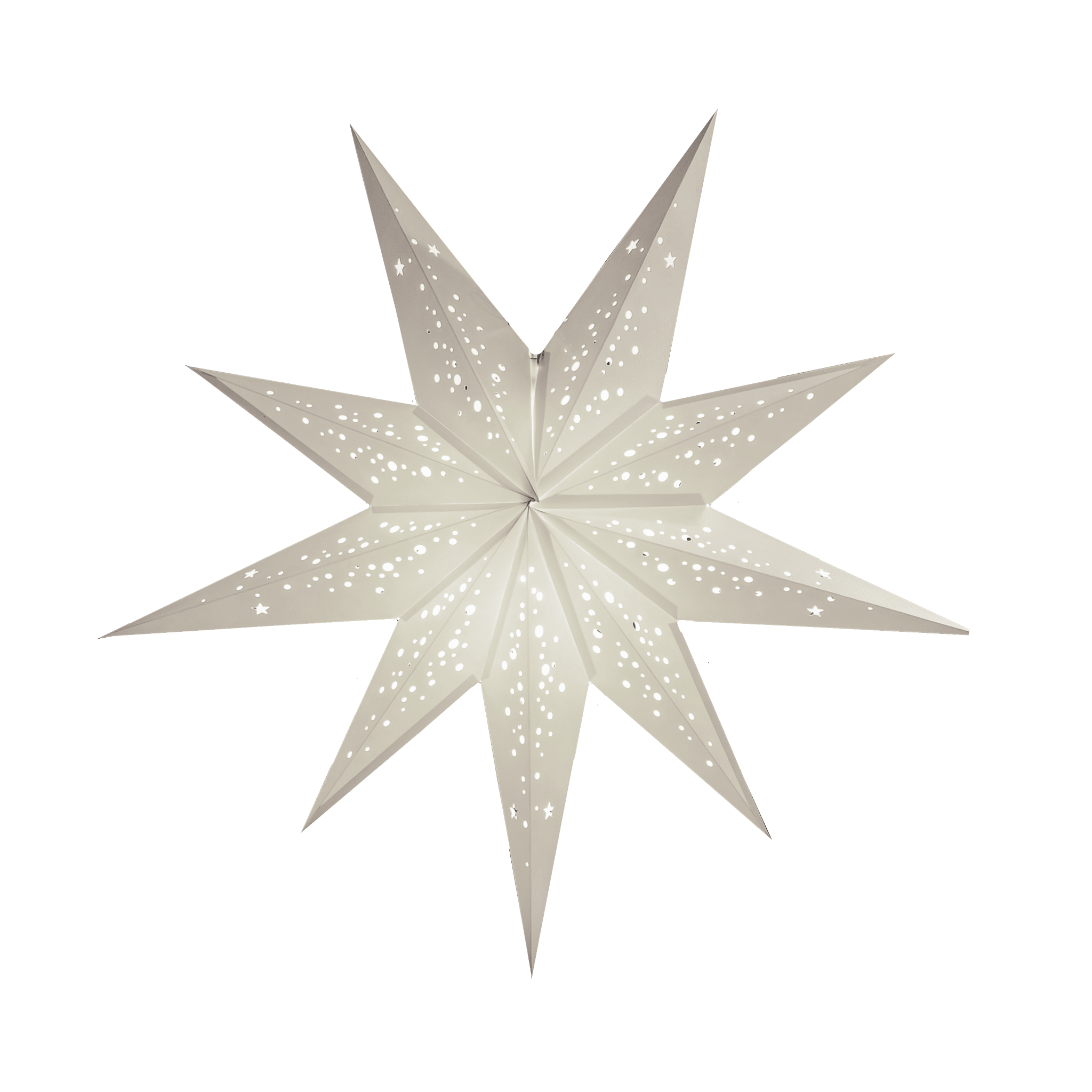 9 pointed white paper star lantern