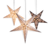 2 cream patterned stars and 1 black/white star lantern