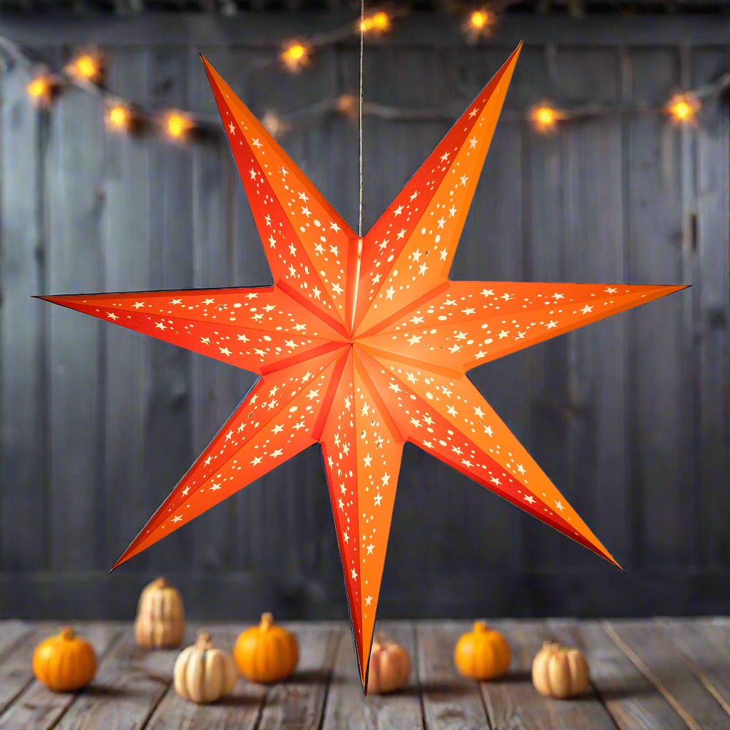 Halloween light - pumpkin orange paper star lantern