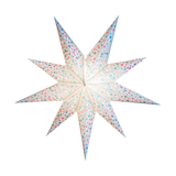 white sequinned star lantern