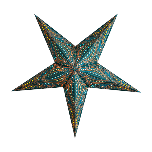 blue patterned star lantern