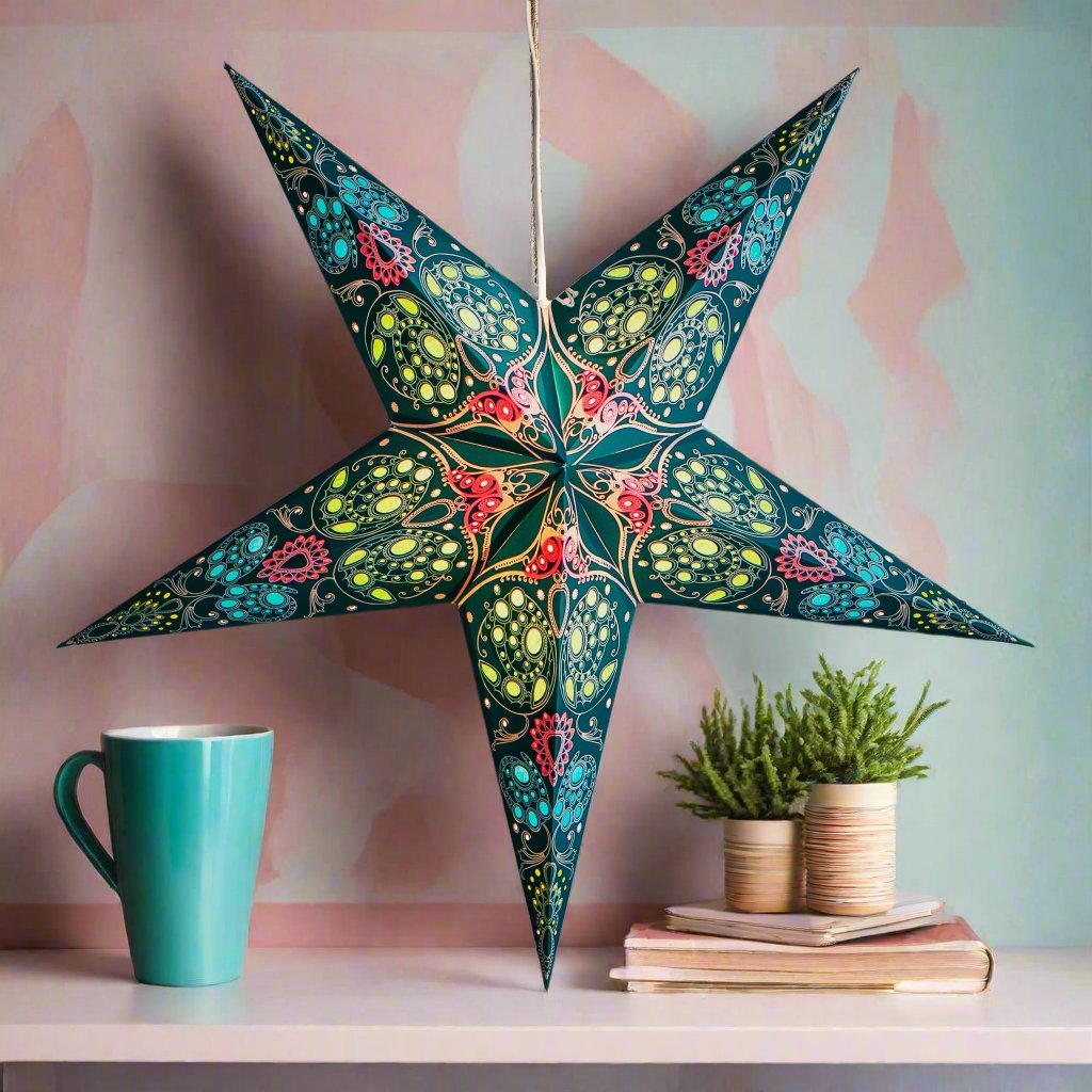 aquamarine paper star lantern