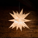 illuminated 3d white star lantern